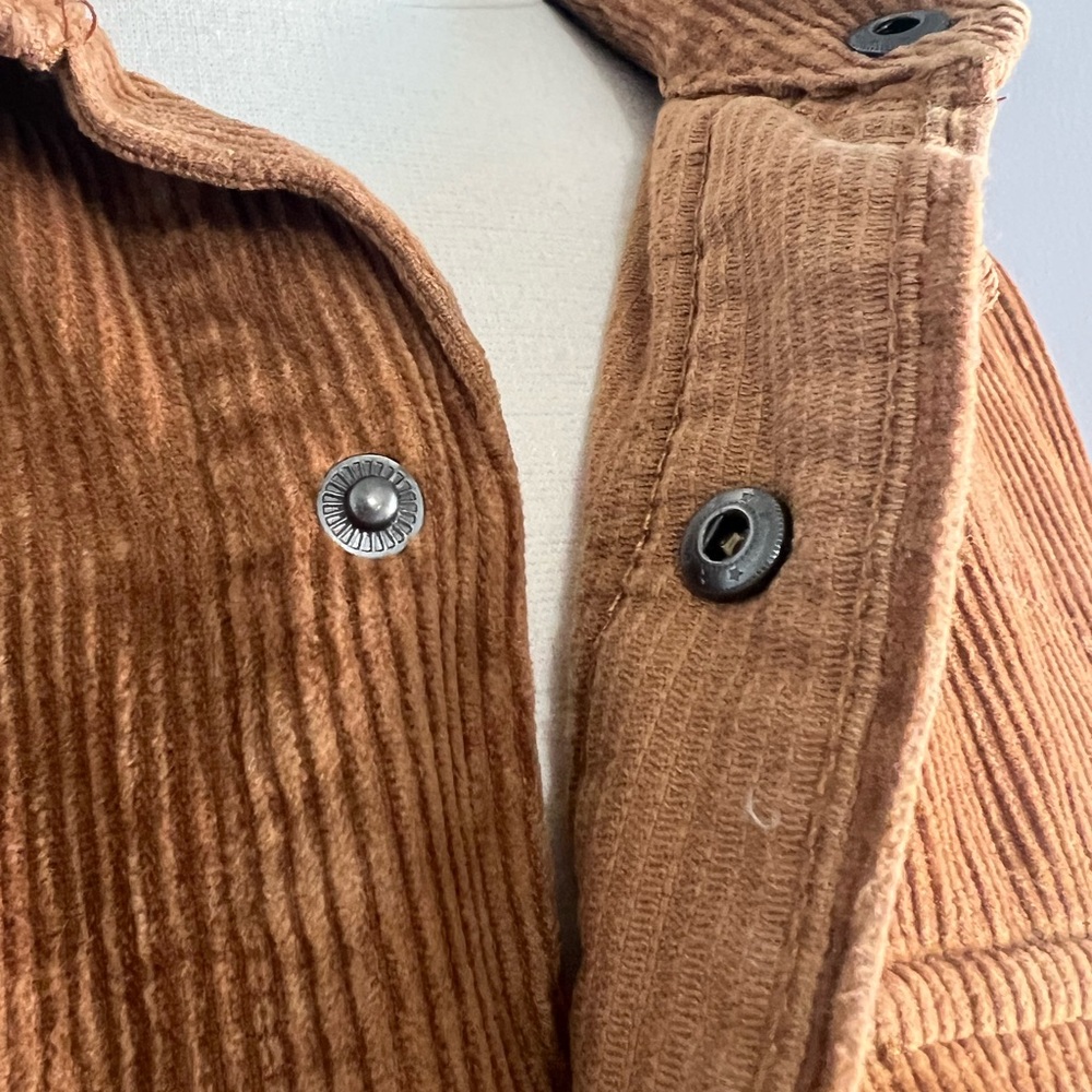 No Boundaries Men's S (34-36) Brown Corduroy Snap Button Oversized Shirt Jacket - Picture 9 of 17
